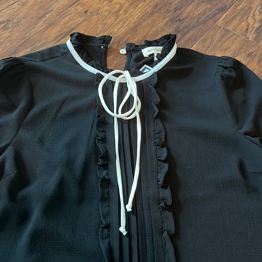 Monteau Black three-quarter sleeve new blouse size L